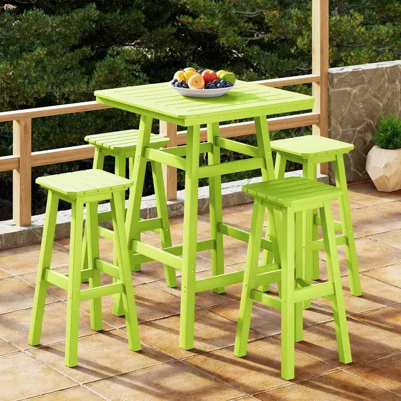 Ensemble de salle à manger de bar WestinTrends Malibu en PEHD pour patio extérieur toutes saisons (5 pièces)