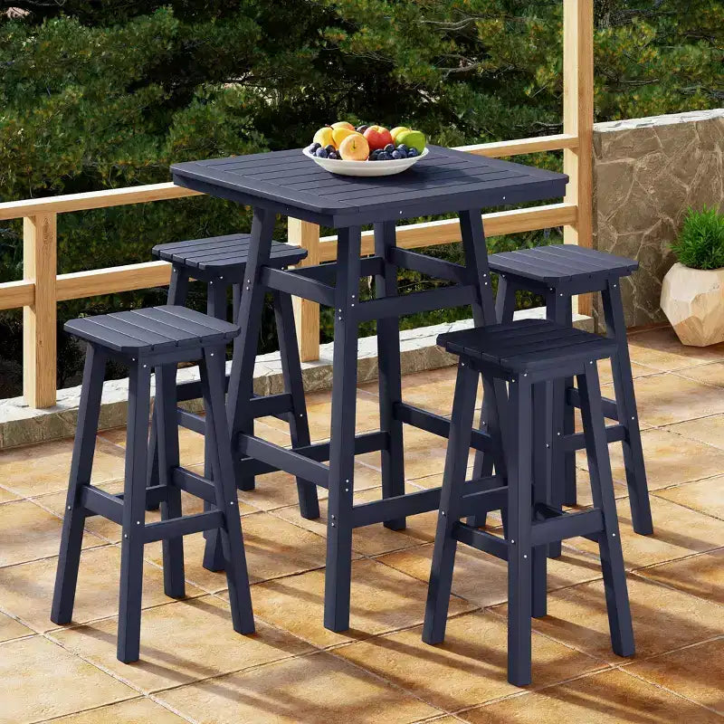 Ensemble de salle à manger de bar WestinTrends Malibu en PEHD pour patio extérieur toutes saisons (5 pièces)
