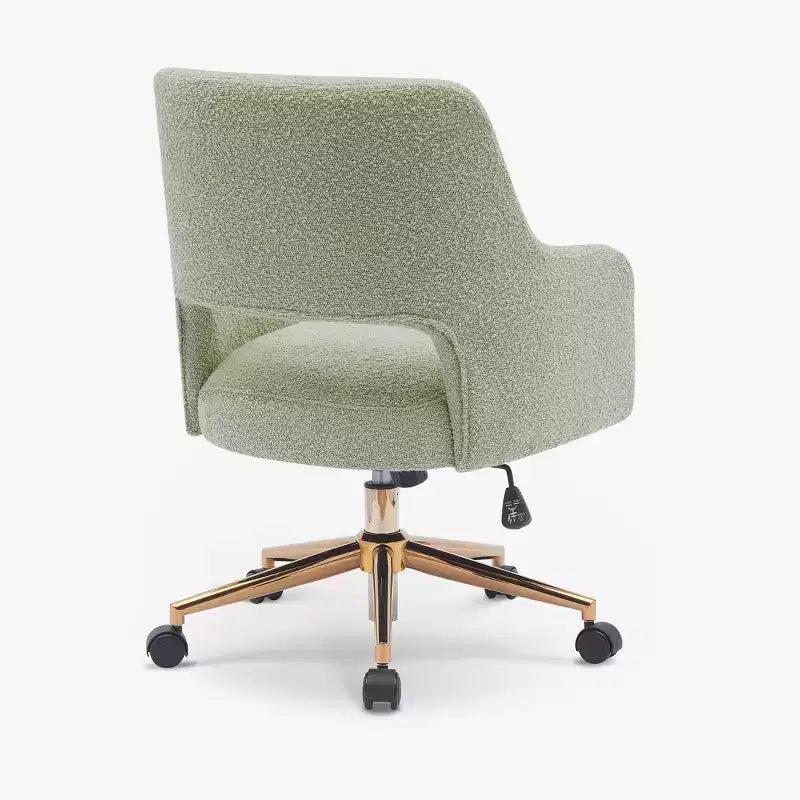 WestinTrends Genevieve Mid-Century Modern Swivel Office Chair With Wheels (Set Of 2), Desert Sage