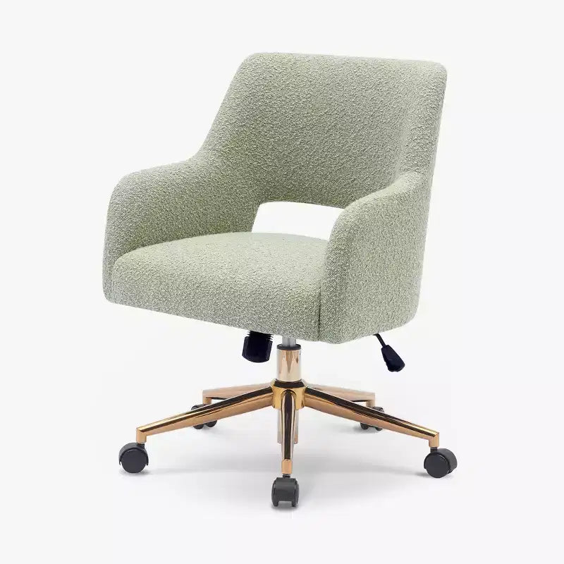 WestinTrends Genevieve Mid-Century Modern Swivel Office Chair With Wheels (Set Of 2), Desert Sage