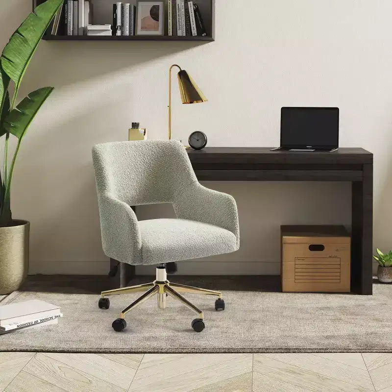 WestinTrends Genevieve Mid-Century Modern Swivel Office Chair With Wheels (Set Of 2), Desert Sage