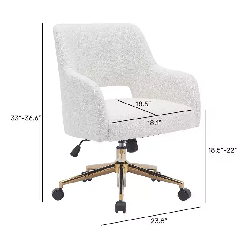WestinTrends Genevieve Mid-Century Modern Swivel Office Chair With Wheels (Set Of 2), Desert Sage