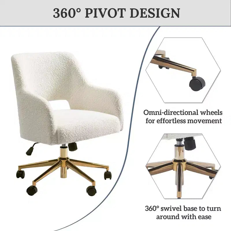 WestinTrends Genevieve Mid-Century Modern Swivel Office Chair With Wheels (Set Of 2), Desert Sage