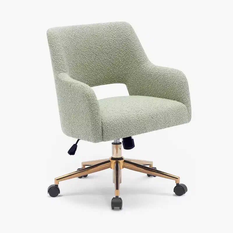 WestinTrends Genevieve Mid-Century Modern Swivel Office Chair With Wheels (Set Of 2), Desert Sage