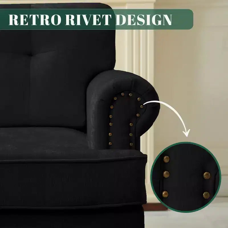 Fauteuil d'appoint Hyleory en chenille avec points de traction, chaise de canapé pour salon, chambre à coucher, bureau