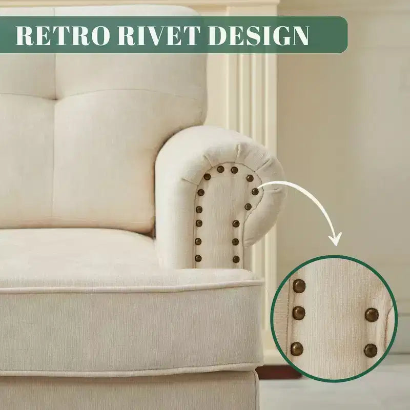 Fauteuil d'appoint Hyleory en chenille avec points de traction, chaise de canapé pour salon, chambre à coucher, bureau