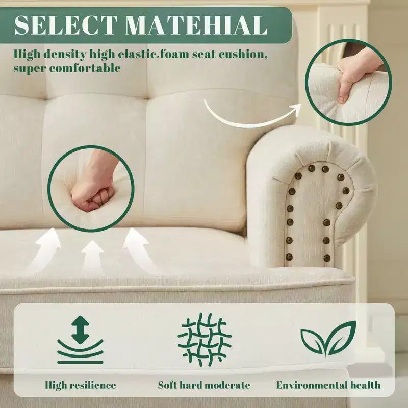 Fauteuil d'appoint Hyleory en chenille avec points de traction, chaise de canapé pour salon, chambre à coucher, bureau