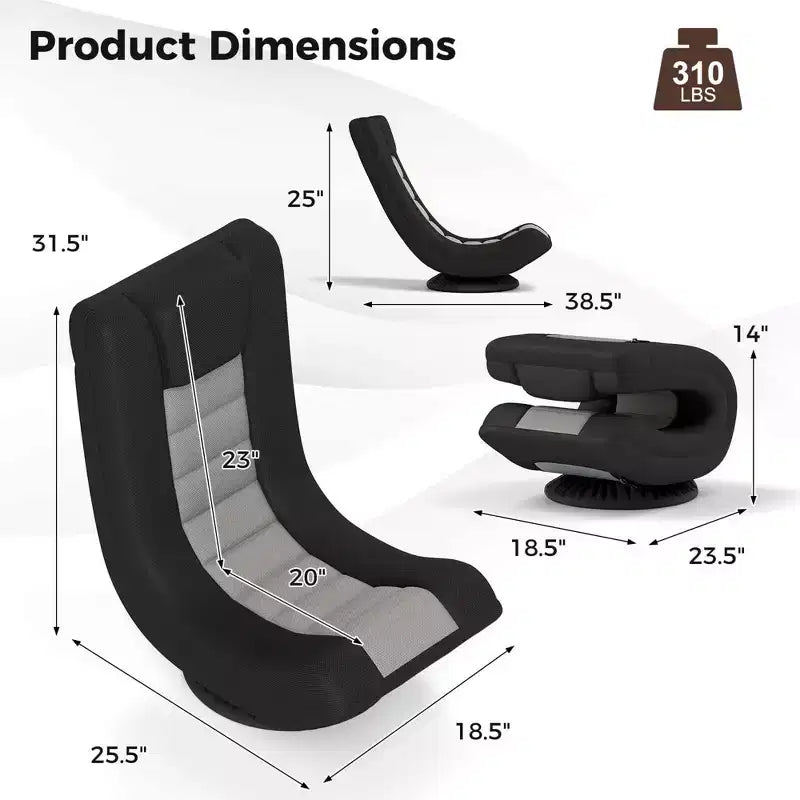 Costway 360 Swivel Gaming Chair 4 Position Adjustable Folding Floor Sofa Indoor