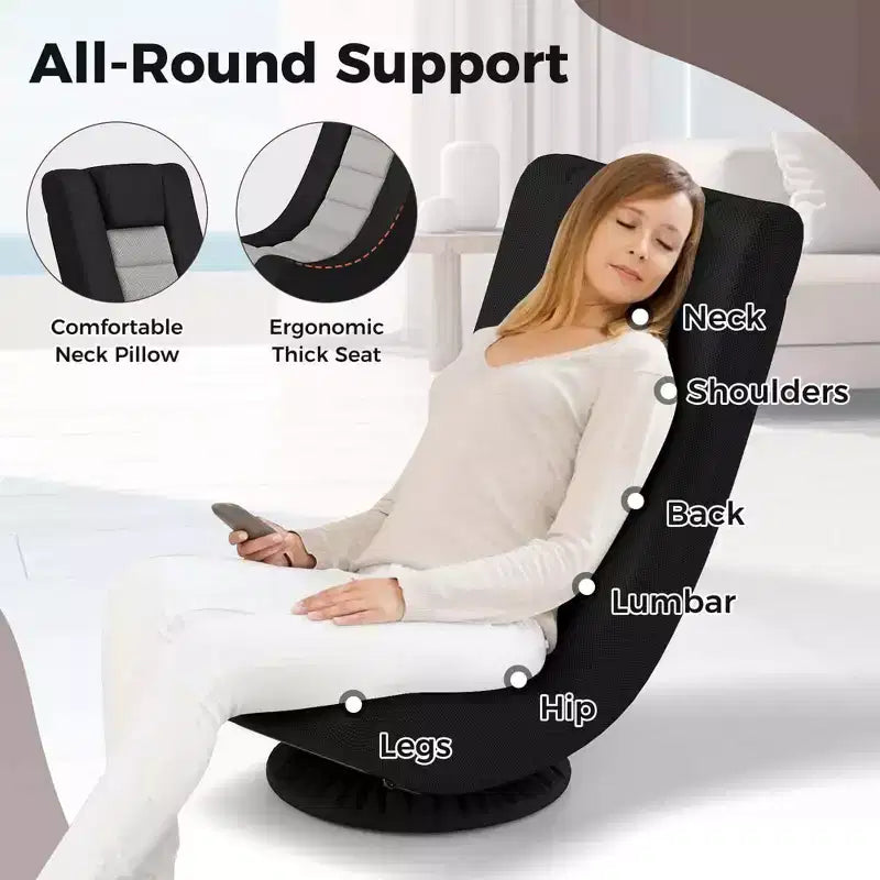 Costway 360 Swivel Gaming Chair 4 Position Adjustable Folding Floor Sofa Indoor