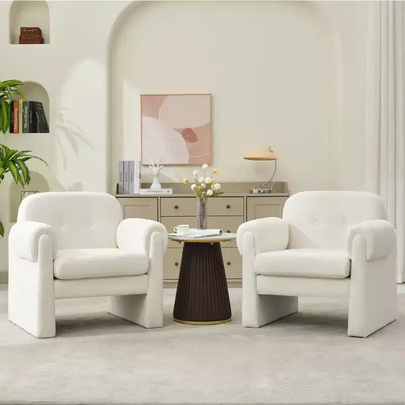 Hyleory Downy Fluffy Cloud Upholstered Accent Chair,Armchair for Bedroom Reception Area Reading Room Living Room