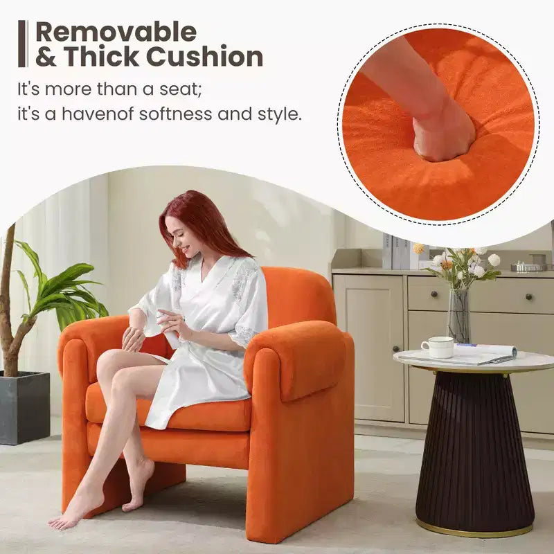 Hyleory Downy Fluffy Cloud Upholstered Accent Chair,Armchair for Bedroom Reception Area Reading Room Living Room