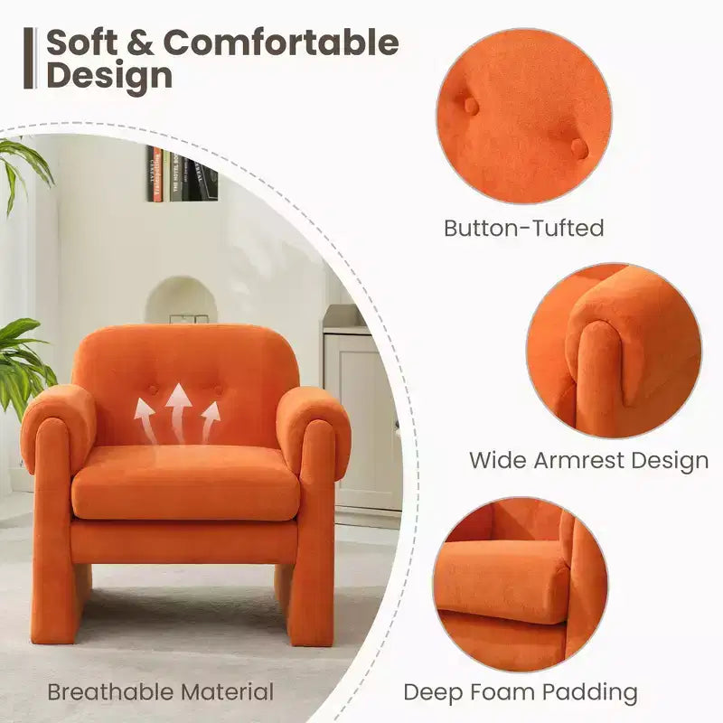 Hyleory Downy Fluffy Cloud Upholstered Accent Chair,Armchair for Bedroom Reception Area Reading Room Living Room