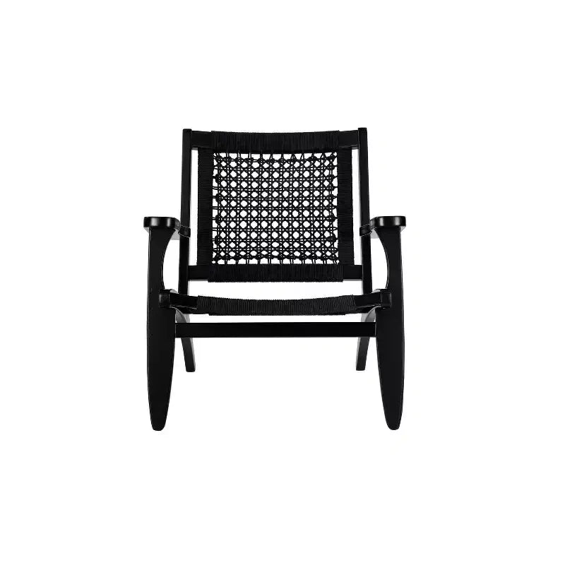 Boraam Harrison Hexagon Woven Black Rope Accent Chair