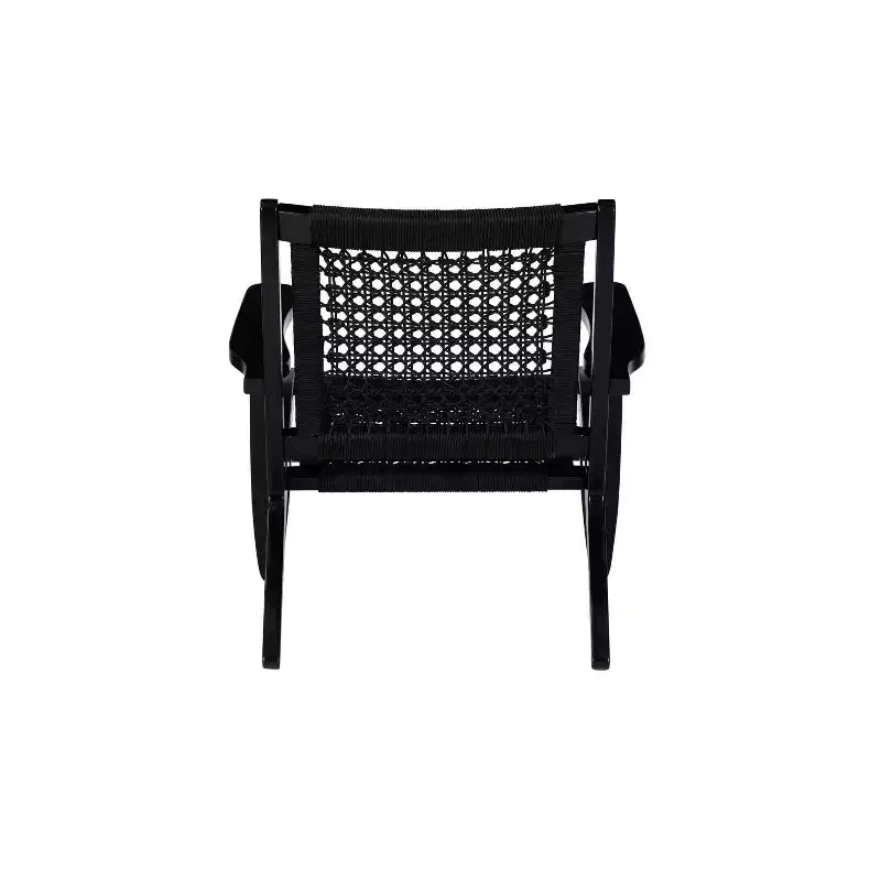 Boraam Harrison Hexagon Woven Black Rope Accent Chair