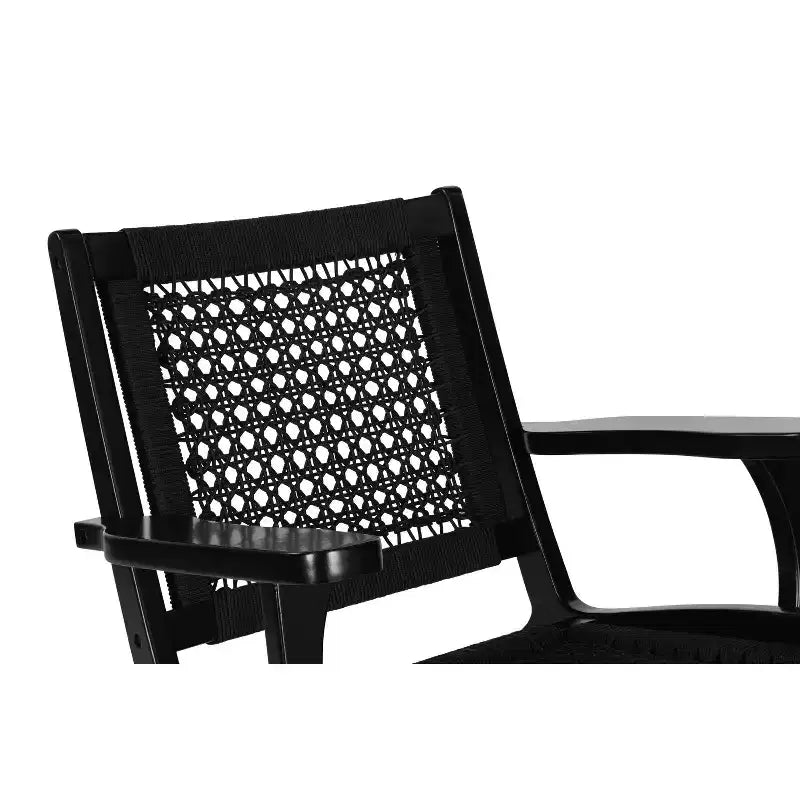 Boraam Harrison Hexagon Woven Black Rope Accent Chair