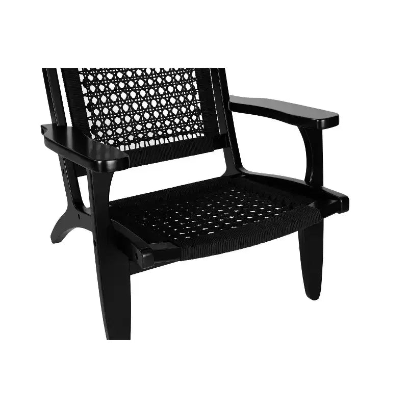 Boraam Harrison Hexagon Woven Black Rope Accent Chair