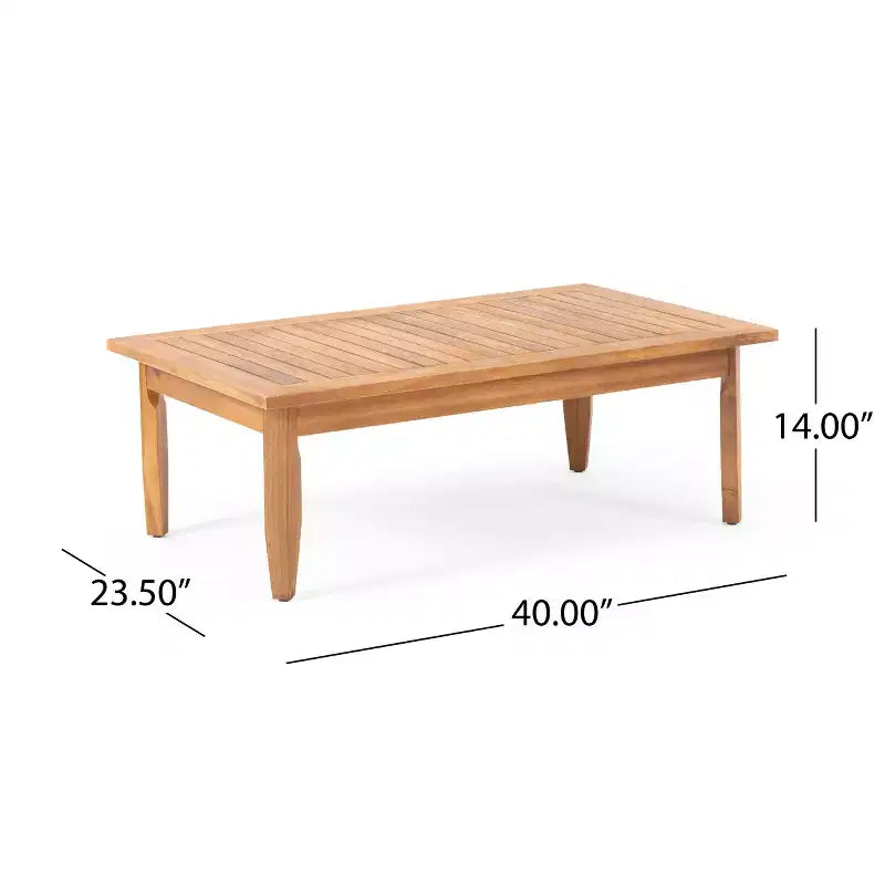 GDFStudio Bianca Ensemble canapé deux places et table basse d'extérieur en bois d'acacia avec coussins, teck/gris foncé