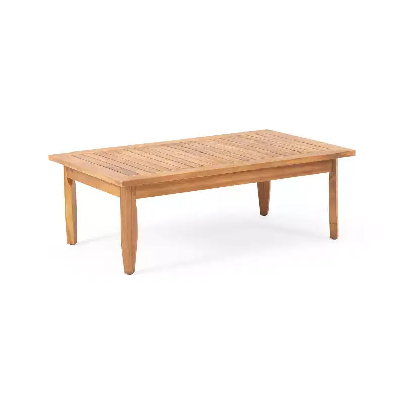 GDFStudio Bianca Ensemble canapé deux places et table basse d'extérieur en bois d'acacia avec coussins, teck/gris foncé