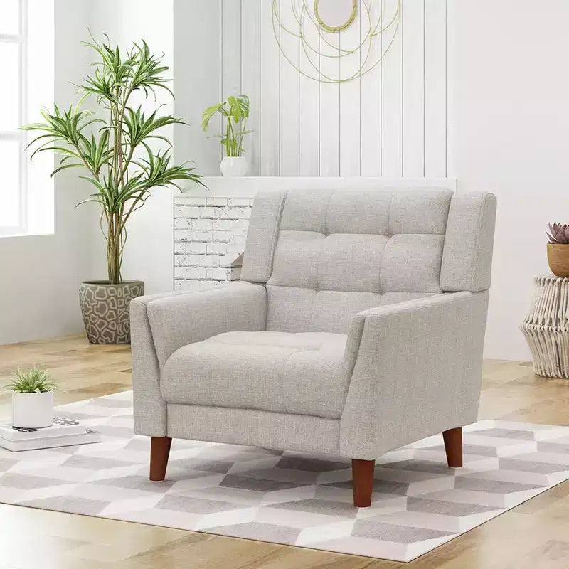 Modern Armchair, Accent Chair,Button Tufted Upholstered Armchair With Wooden Tapered Legs,30.50'' x 31.50'' x 32.50''(2.54*2.63*2.71ft)
