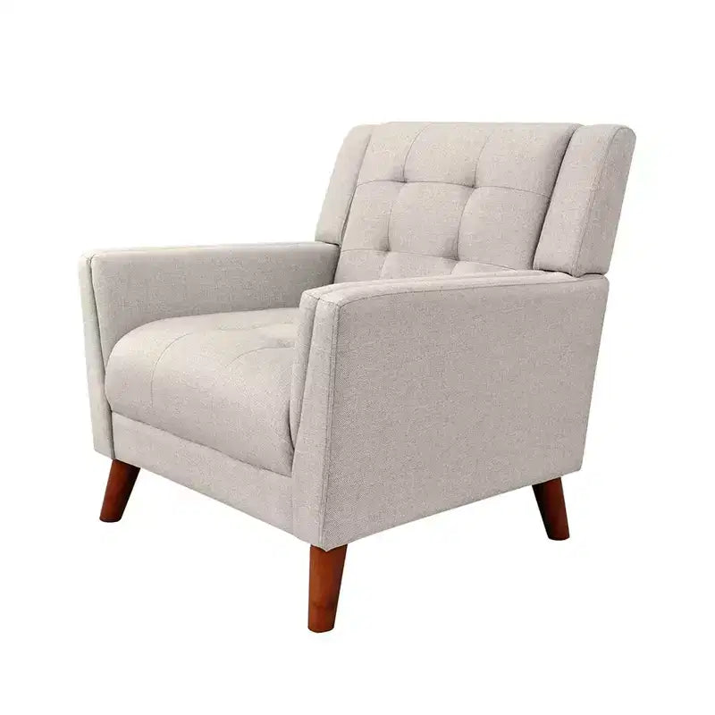 Fauteuil moderne, fauteuil d'appoint, fauteuil rembourré capitonné avec pieds fuselés en bois, 30,50'' x 31,50'' x 32,50'' (0,77 x 0,80 x 0,83 m)