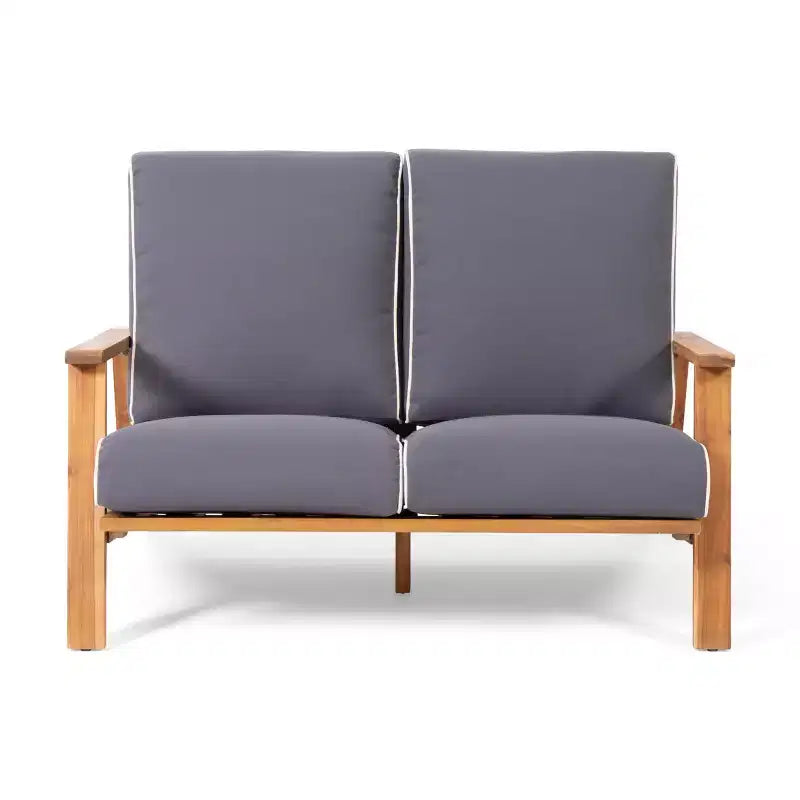 Christopher Knight Home Paloma Canapé deux places et table d'extérieur en bois d'acacia avec coussins