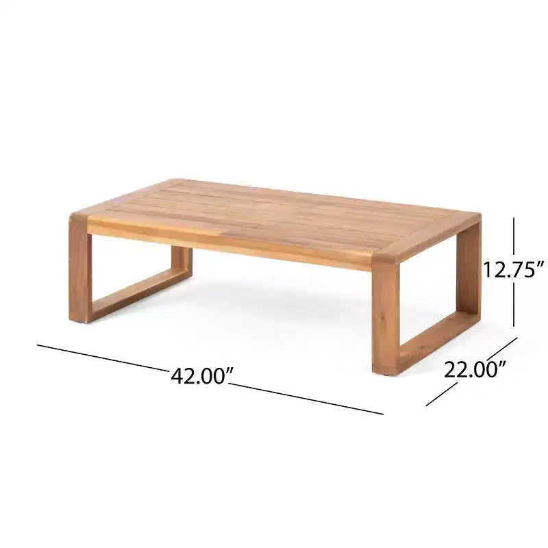Christopher Knight Home Paloma Canapé deux places et table d'extérieur en bois d'acacia avec coussins
