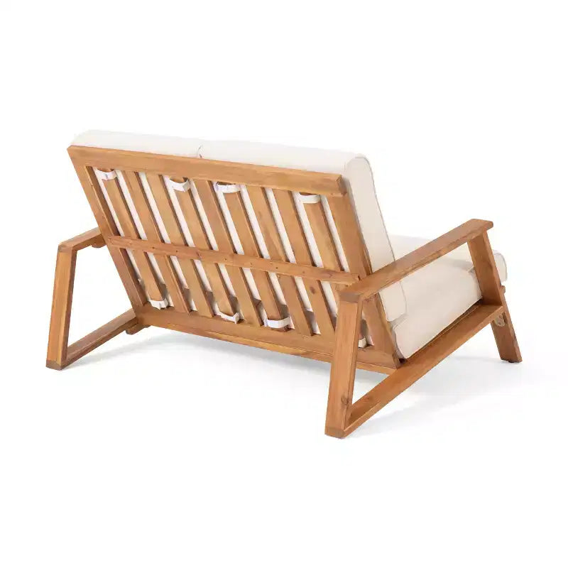 Christopher Knight Home Paloma Canapé deux places et table d'extérieur en bois d'acacia avec coussins