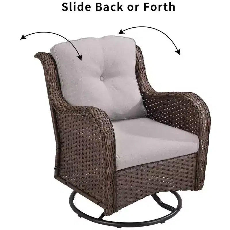 Ensemble de 3 fauteuils pivotants à bascule Jiallo