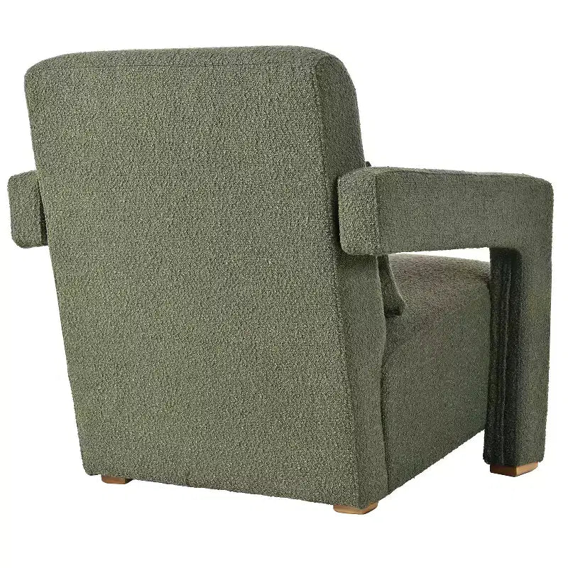 30.3W Wooden Upholstered Accent Chair Armchair with Sleek Right-Angle Armrests 4S - ModernLuxe