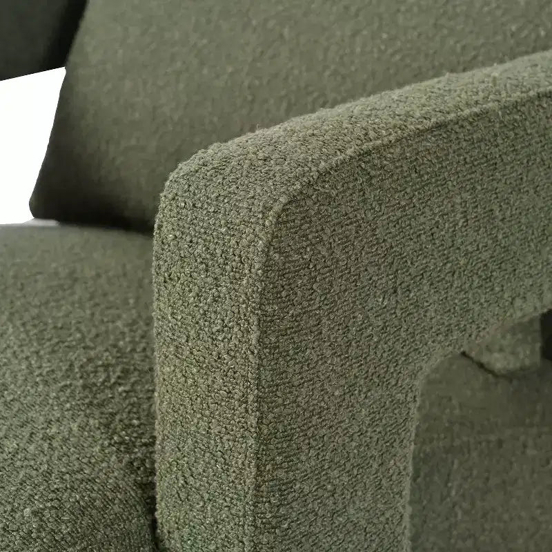 30.3W Wooden Upholstered Accent Chair Armchair with Sleek Right-Angle Armrests 4S - ModernLuxe