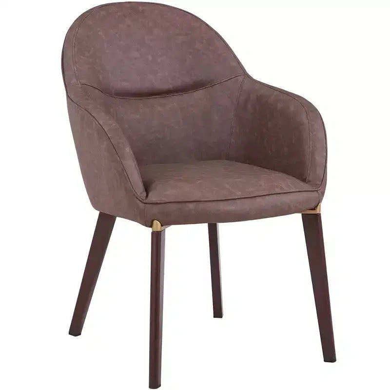 LeisureMod Elias Dining Chair  Upholstered Leather Or Velvet Seat with Powder-Coated Legs, Modern Kitchen, Dining Room, Cafe, Comfortable Seating