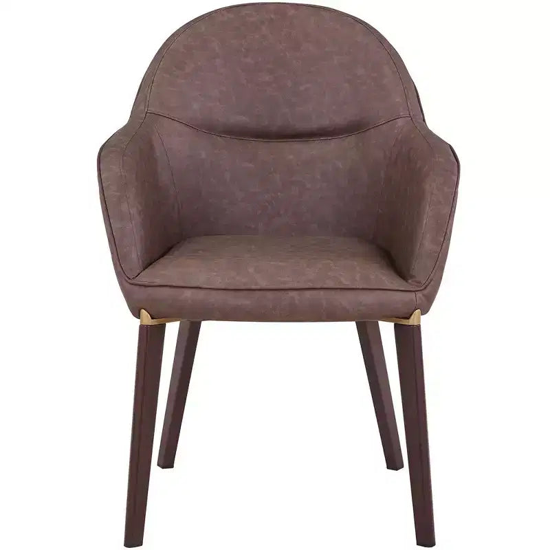 LeisureMod Elias Dining Chair  Upholstered Leather Or Velvet Seat with Powder-Coated Legs, Modern Kitchen, Dining Room, Cafe, Comfortable Seating