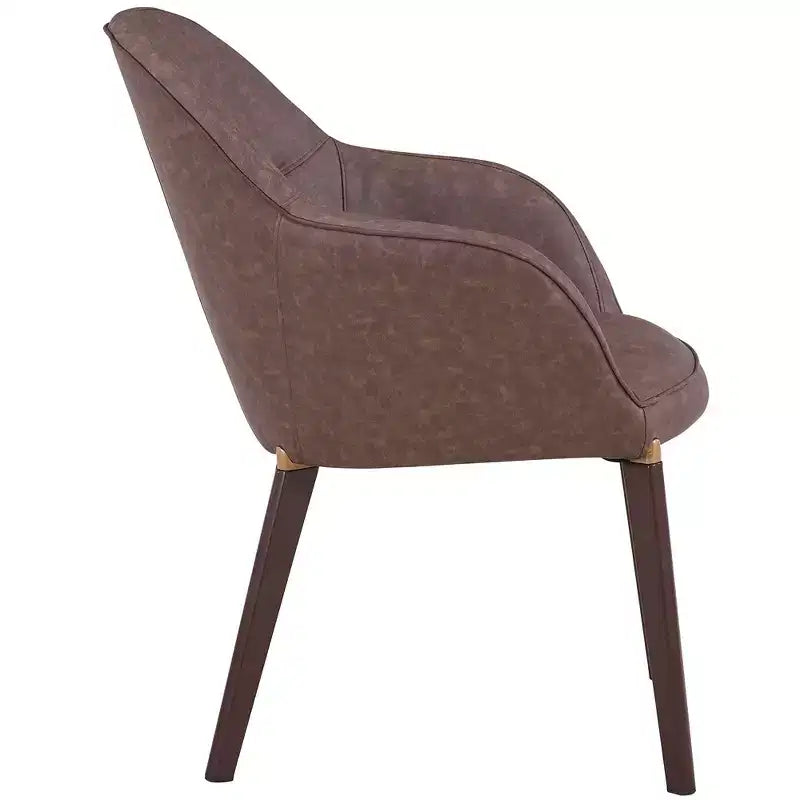 LeisureMod Elias Dining Chair  Upholstered Leather Or Velvet Seat with Powder-Coated Legs, Modern Kitchen, Dining Room, Cafe, Comfortable Seating