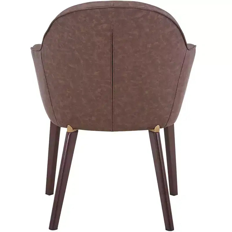 LeisureMod Elias Dining Chair  Upholstered Leather Or Velvet Seat with Powder-Coated Legs, Modern Kitchen, Dining Room, Cafe, Comfortable Seating