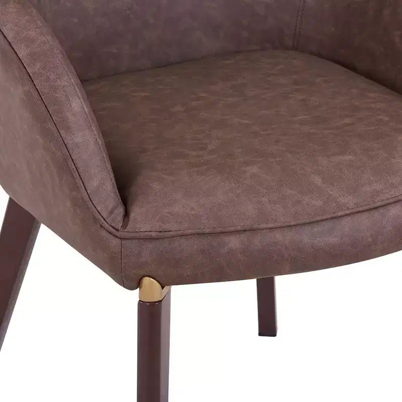 LeisureMod Elias Dining Chair  Upholstered Leather Or Velvet Seat with Powder-Coated Legs, Modern Kitchen, Dining Room, Cafe, Comfortable Seating
