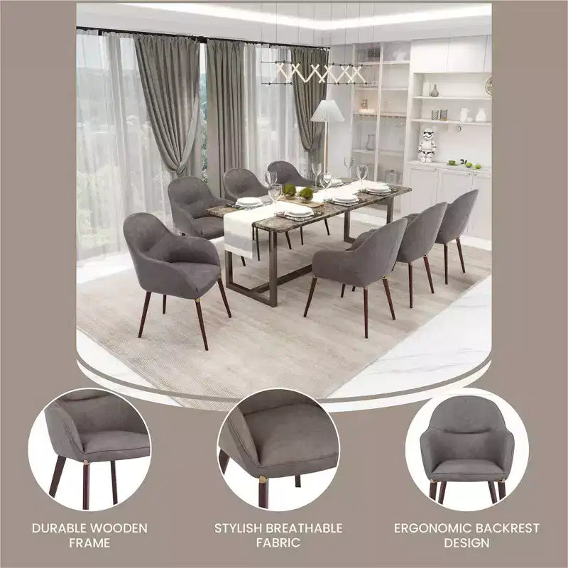 LeisureMod Elias Dining Chair  Upholstered Leather Or Velvet Seat with Powder-Coated Legs, Modern Kitchen, Dining Room, Cafe, Comfortable Seating