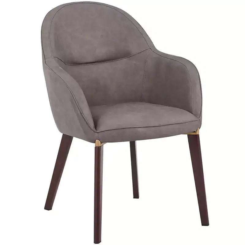 LeisureMod Elias Dining Chair  Upholstered Leather Or Velvet Seat with Powder-Coated Legs, Modern Kitchen, Dining Room, Cafe, Comfortable Seating