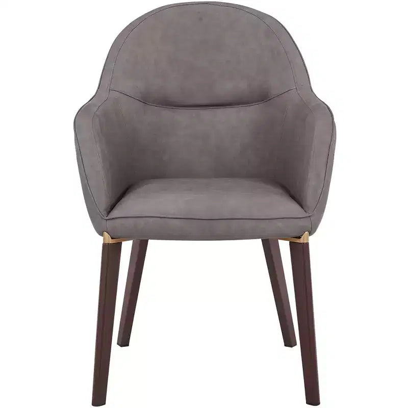 LeisureMod Elias Dining Chair  Upholstered Leather Or Velvet Seat with Powder-Coated Legs, Modern Kitchen, Dining Room, Cafe, Comfortable Seating