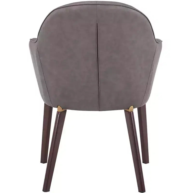 LeisureMod Elias Dining Chair  Upholstered Leather Or Velvet Seat with Powder-Coated Legs, Modern Kitchen, Dining Room, Cafe, Comfortable Seating