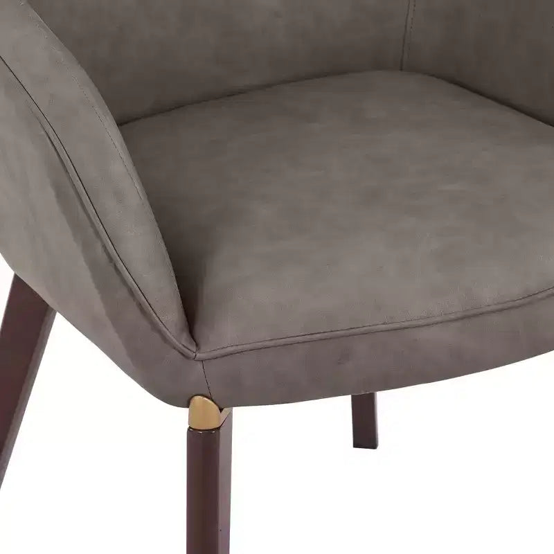 LeisureMod Elias Dining Chair  Upholstered Leather Or Velvet Seat with Powder-Coated Legs, Modern Kitchen, Dining Room, Cafe, Comfortable Seating