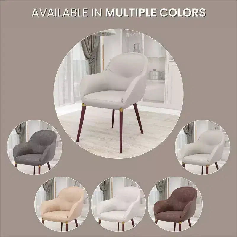 LeisureMod Elias Dining Chair  Upholstered Leather Or Velvet Seat with Powder-Coated Legs, Modern Kitchen, Dining Room, Cafe, Comfortable Seating