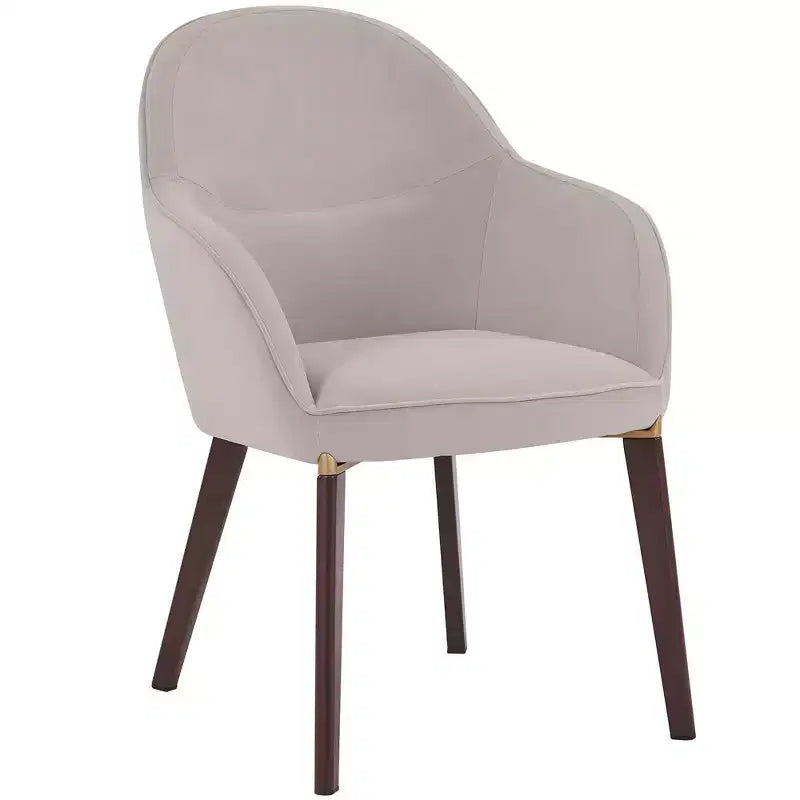 LeisureMod Elias Dining Chair  Upholstered Leather Or Velvet Seat with Powder-Coated Legs, Modern Kitchen, Dining Room, Cafe, Comfortable Seating
