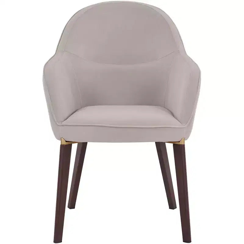 LeisureMod Elias Dining Chair  Upholstered Leather Or Velvet Seat with Powder-Coated Legs, Modern Kitchen, Dining Room, Cafe, Comfortable Seating