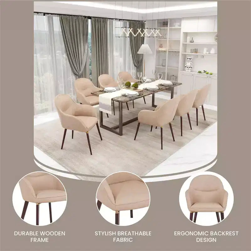 LeisureMod Elias Dining Chair  Upholstered Leather Or Velvet Seat with Powder-Coated Legs, Modern Kitchen, Dining Room, Cafe, Comfortable Seating