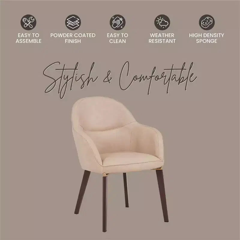 LeisureMod Elias Dining Chair  Upholstered Leather Or Velvet Seat with Powder-Coated Legs, Modern Kitchen, Dining Room, Cafe, Comfortable Seating