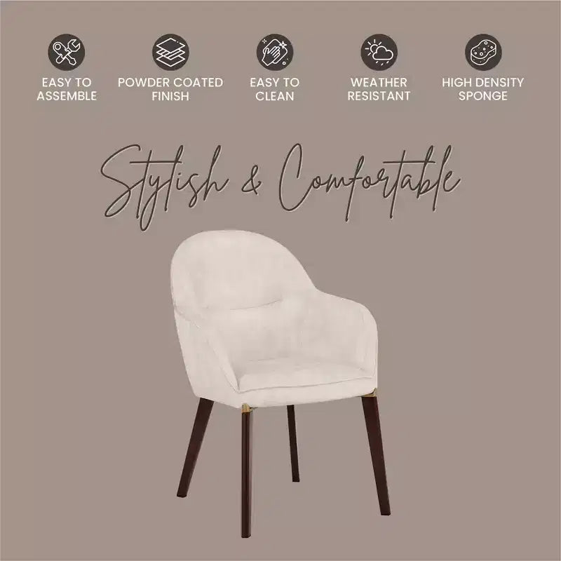 LeisureMod Elias Dining Chair  Upholstered Leather Or Velvet Seat with Powder-Coated Legs, Modern Kitchen, Dining Room, Cafe, Comfortable Seating