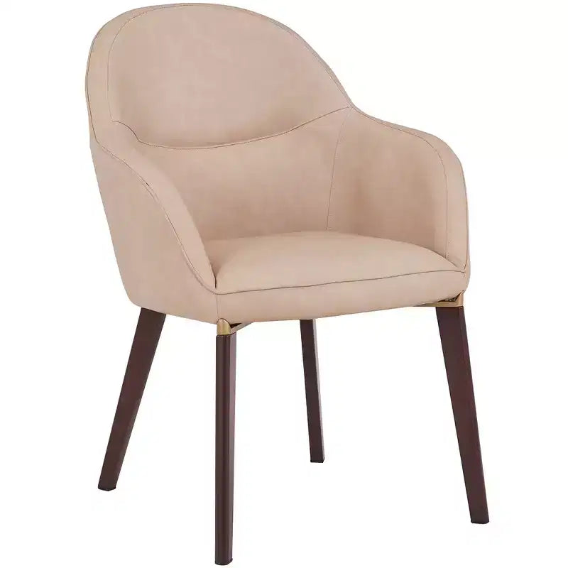 LeisureMod Elias Dining Chair  Upholstered Leather Or Velvet Seat with Powder-Coated Legs, Modern Kitchen, Dining Room, Cafe, Comfortable Seating