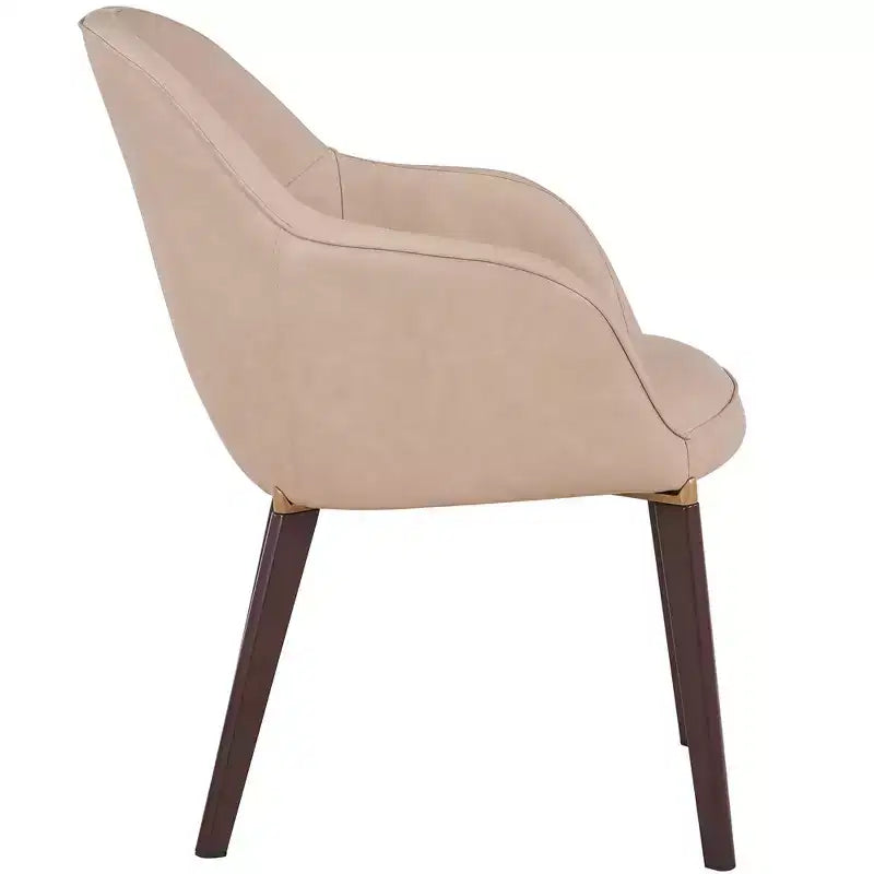 LeisureMod Elias Dining Chair  Upholstered Leather Or Velvet Seat with Powder-Coated Legs, Modern Kitchen, Dining Room, Cafe, Comfortable Seating