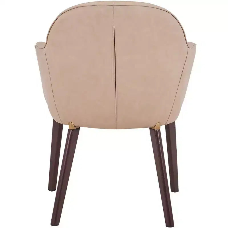 LeisureMod Elias Dining Chair  Upholstered Leather Or Velvet Seat with Powder-Coated Legs, Modern Kitchen, Dining Room, Cafe, Comfortable Seating