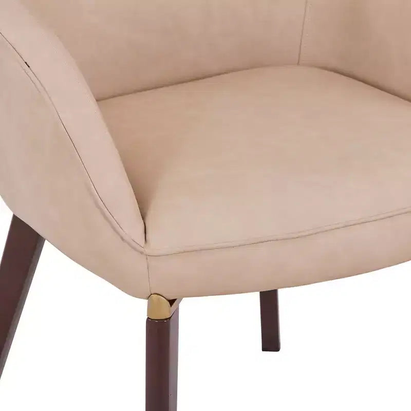 LeisureMod Elias Dining Chair  Upholstered Leather Or Velvet Seat with Powder-Coated Legs, Modern Kitchen, Dining Room, Cafe, Comfortable Seating